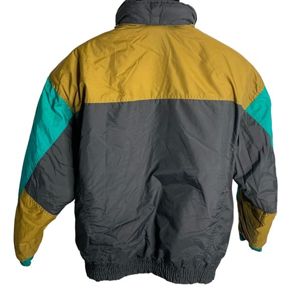 Vintage McGregor Ski Snow Jacket XL Black Zip Snaps Hood Pockets Elastic Waist - Picture 4 of 6